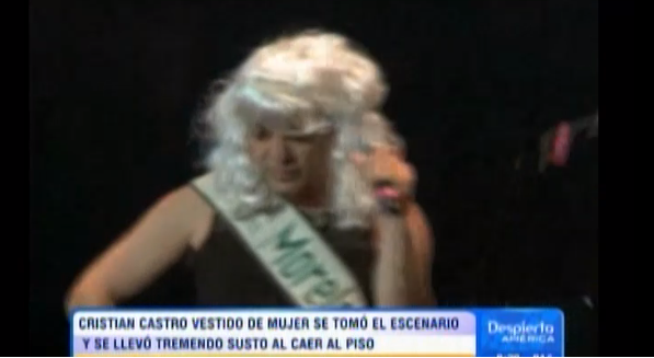Video: El blooper de Cristian Castro vestido de mujer