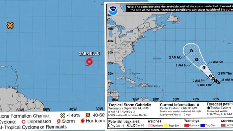 Se forma la tormenta tropical Gabrielle en el Atlántico